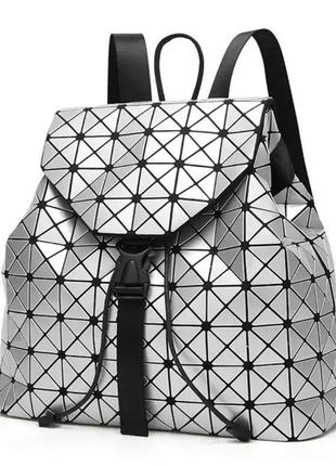 Жіночий рюкзак геометричний бао бао сріблястий, bao bao issey miyake весенняя распродажа!