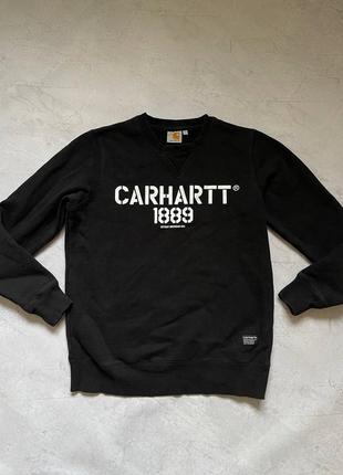 Світшот carhartt з великим логотипом спортивна кофта чорна