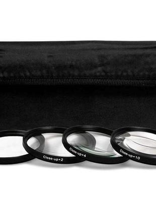 Набір світлофільтрів - макролінз close up +1 +2 +4 +10 діаметром 55mm - 4 штуки