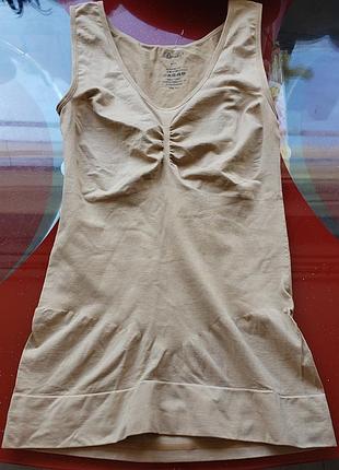 Queentex l 48-50-52 44-46 стягувальна білизна коригуюча майка беж