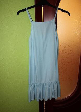 Красивый джинсовый сарафан девочке 11-13 лет, denim co