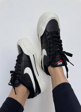 Женские кроссовки nike court legacy black / white premium.