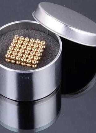Неокуб, neocube 4,5 мм, золото - магнитный конструктор головоломка, магнитные шарики
