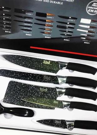 Bass b6981 набір кухонний металокерамічних ножів 6 шт.