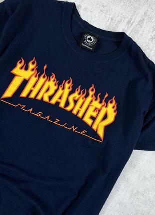 Темно-синя футболка thrasher: культовий центральний логотип2 фото