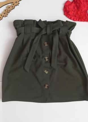 Зеленая короткая юбка-миди 48 46 размер3 фото
