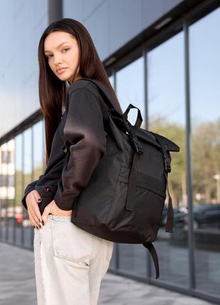 Жіночий рюкзак ролл sambag rolltop milton чорний тканевий2 фото