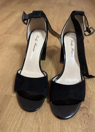 Женские басоножки туфли черные замшевые 38 размер