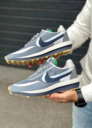 Sacai x nike waffle grey blue