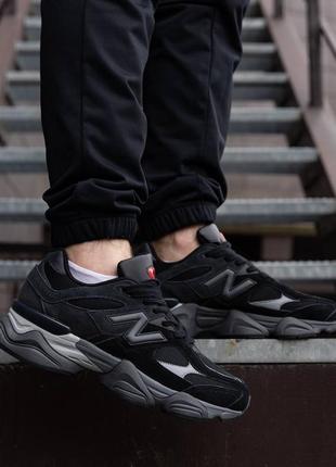 Чоловічі чорні кросівки new balance 9060 black castlerock grey