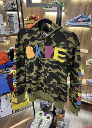 Зіп худі bape a bathing ape x readymade tiger shark green camo2 фото