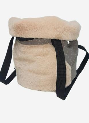 Сумка рюкзак для котів і собак марсель сіра