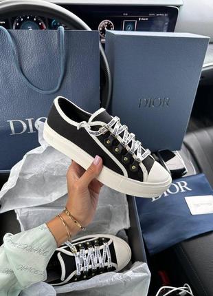 Женские кеды в стиле dior b23 low black premium.