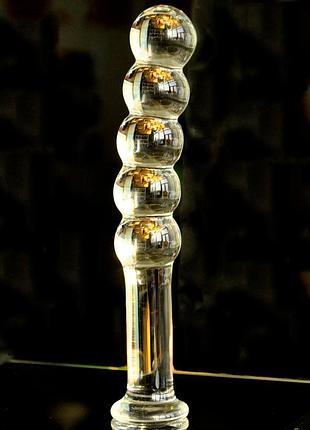 Анальная пробка стеклянная. шарики