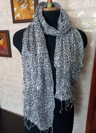 Шарф с люрексом леопард