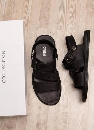 Чоловічі шкіряні сандалії босоніжки чорні wittano black