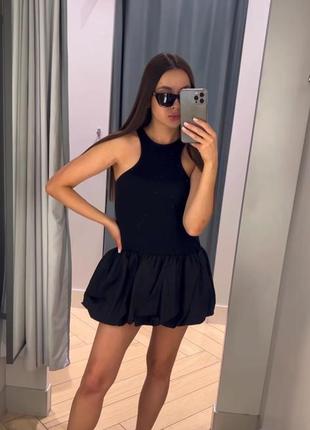 Платье bubble платье баббл платье h&m hm xs 34 s 36 m 38 Черное, молочное