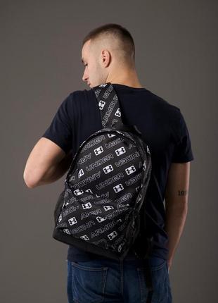 Чоловічий рюкзак спортивний молодіжний місткий водонепроникний для хлопця міський чорний under armour2 фото