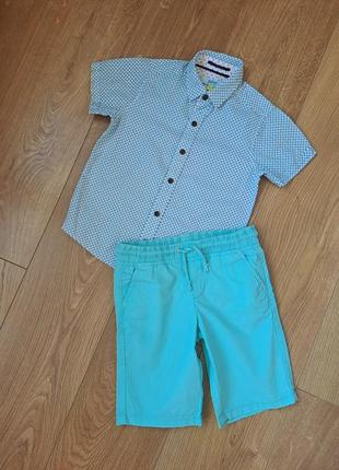 Летний нарядный набор для мальчика/рубашка с коротким рукавом для мальчика/летние шорты/ тенниска/ поло