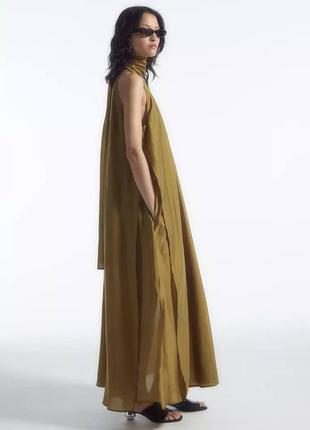 Платье длинное cos горчичное