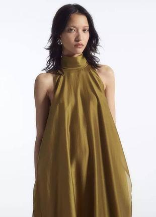 Платье длинное cos горчичное