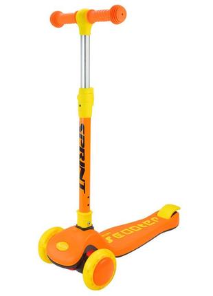 Самокат дитячий 3-х колісний scooter sc2421(orange) колеса що світяться, помаранчевий