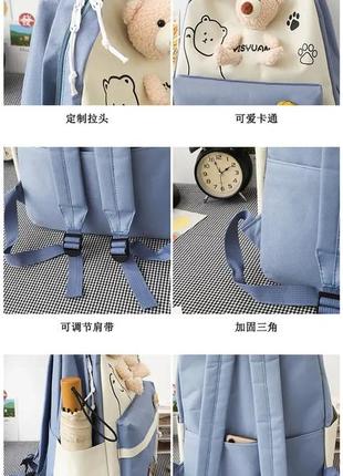 Стильный набор 5в1 jingpin для подростка. рюкзак, сумка, мини сумка, пенал, мешочек.7 фото