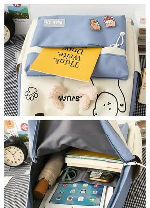 Стильний набір jingpin 5в1 для підлітка. рюкзак, сумка, міні сумка, пенал, мішечок.6 фото
