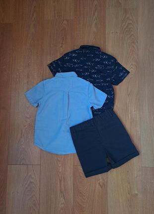 Летний нарядный набор для мальчика/рубашка с коротким рукавом для мальчика/летние шорты2 фото