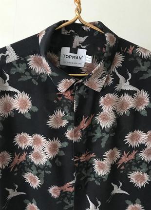 Гавайская рубашка topman черного цвета, размер m