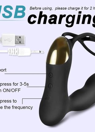 Вибромассажер простаты usb + пульт супер шоп 3