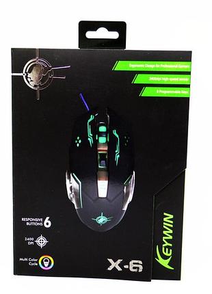 Игровая мышь keywin x-6 usb проводная rgb подсветка