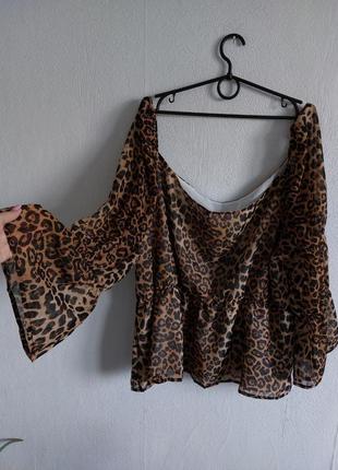 Шифонова блуза в леопардовий принт