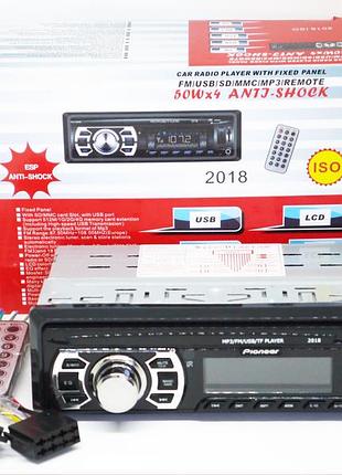 Автомагнитола 2018 usb+sd+fm+aux+ пульт (4x50w)