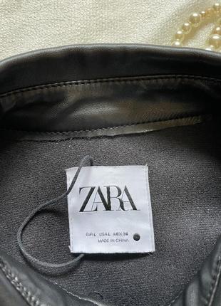 Шкіряна сорочка zara з поясом3 фото