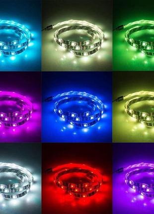 Светодиодная лента 5v usb led 5050 bluetooth rgb комплект 5 метров, разноцветная...
