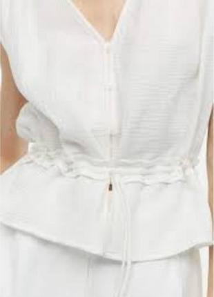 Белая блуза из сжатого хлопка