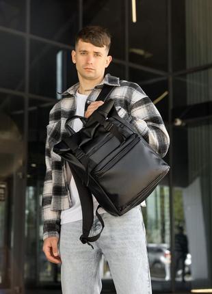 Чоловічий рюкзак ролл sambag rolltop zard чорний2 фото