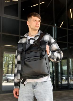 Чоловічий рюкзак ролл sambag rolltop zard чорний8 фото