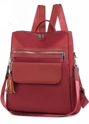 Жіночий рюкзак-сумка balina міський червоний повсякденний нейлоновий2 фото