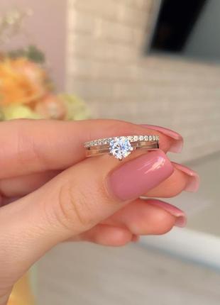 Серебряно-золота кольца