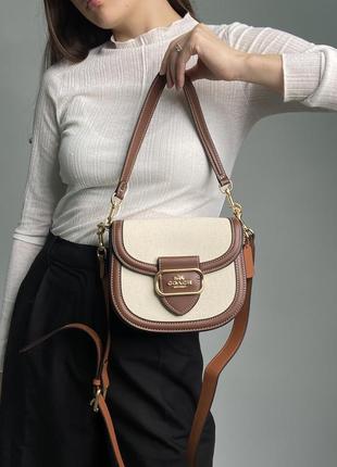 Женская сумка в стиле coach morgan saddle bag premium.2 фото