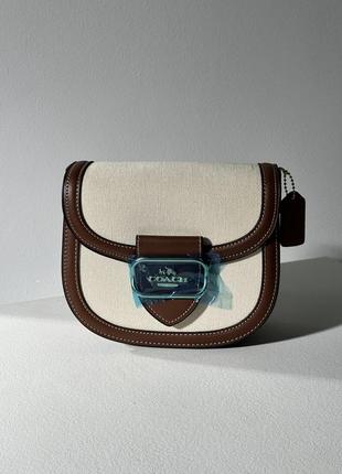 Женская сумка в стиле coach morgan saddle bag premium.4 фото