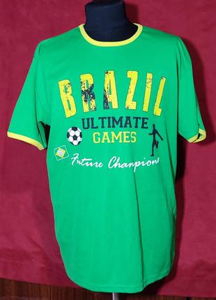 Футболка чоловіча футбольна okay brazil ultimate games, розмір 2xl 60/62
