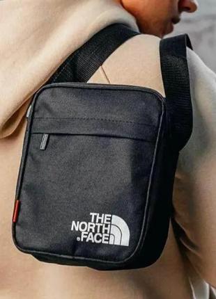 Мужская сумка мессенджер the north face через плечо черная