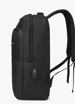 Мужской рюкзак повседневный для ноутбука geerdun городской непромокаемый нейлоновый черный usb порт7 фото