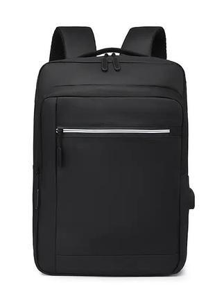 Мужской рюкзак повседневный для ноутбука geerdun городской непромокаемый нейлоновый черный usb порт4 фото