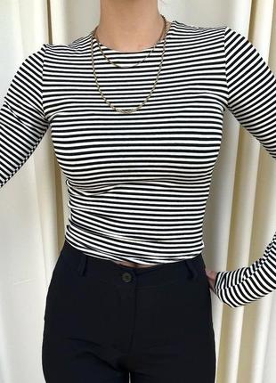 Лонгслив тельник в полоску h&m