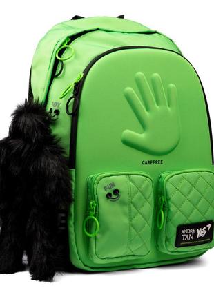 Рюкзак школьный полукаркасный yes t-129 yes by andre tan hand green