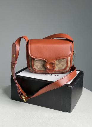 Жіноча сумка в стилі coach tabby messenger in signature canvas premium.5 фото